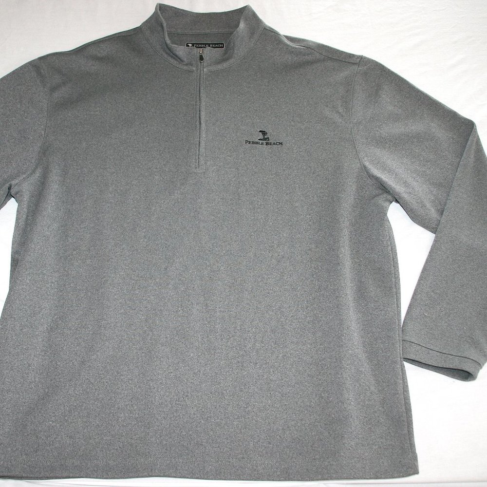 Pebble Beach Sweatshirt 1/2 Zip Mock Neck Men XL NEW Gray